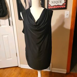 Dana Buchman Black Sleeveless Cowl Neck Tunic